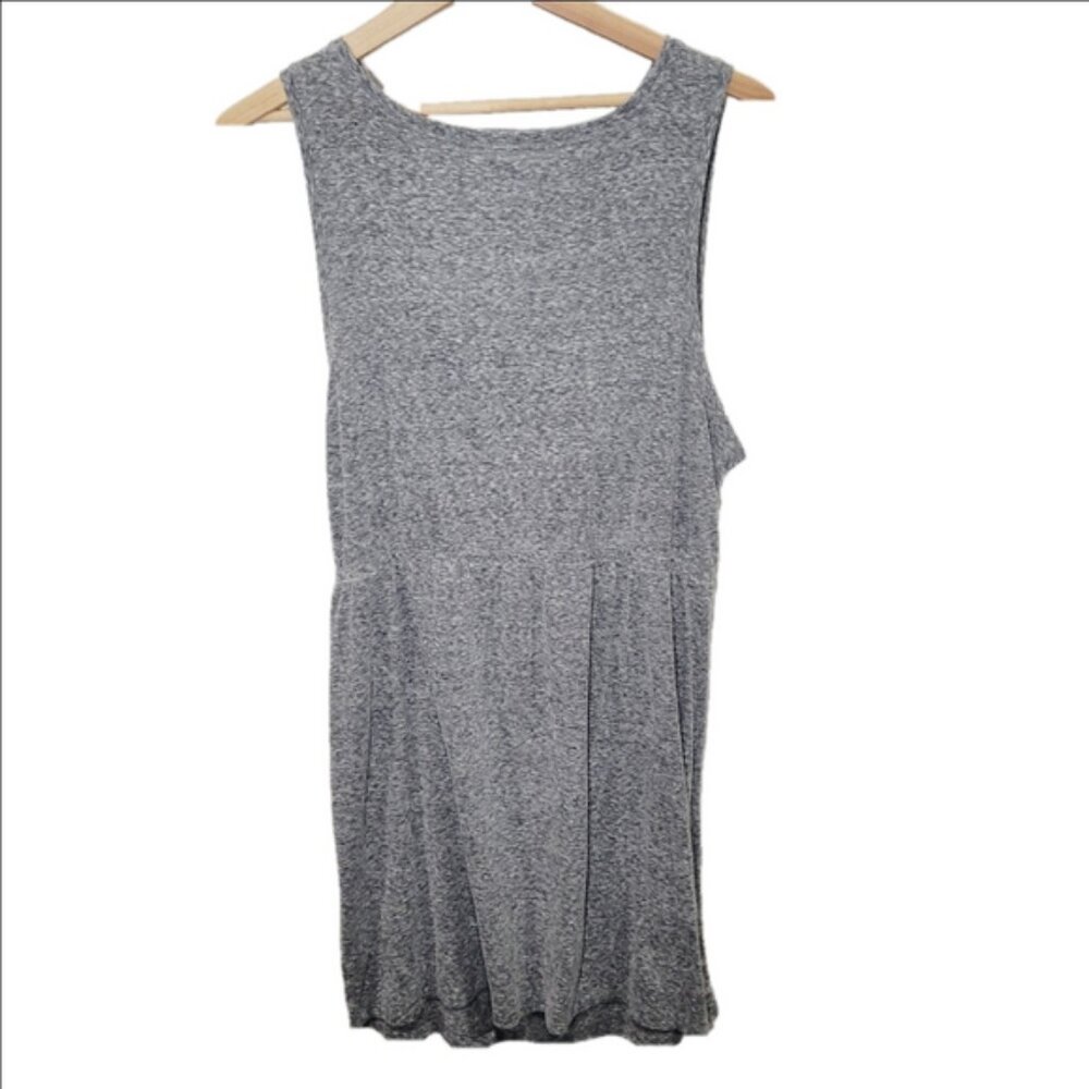 Aerie Cutout Tie Front Gray Sleeveless Drape Dress - Picture 5 of 6